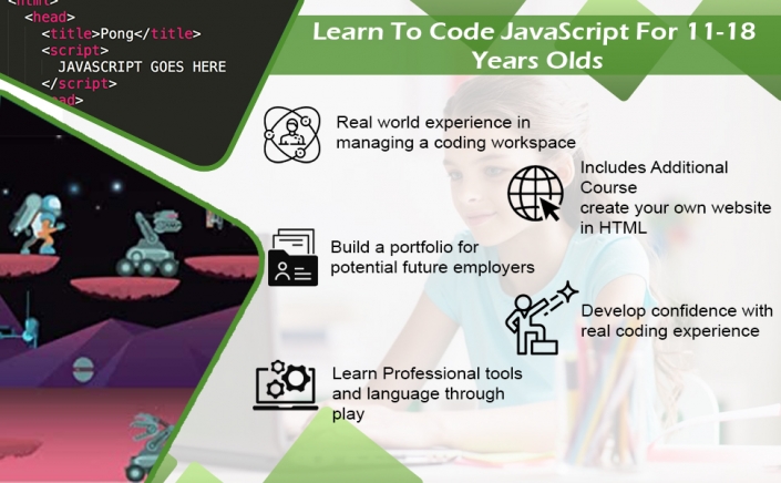 Learn to Code Computer Games in JavaScript Course Age 11+