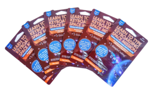 a group of keyboard space program cards